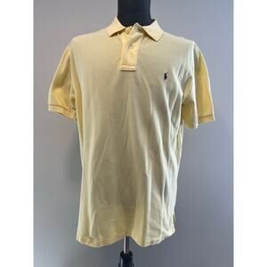Polo Ralph Lauren 100% Pique Cotton Collared Shirt Yellow Size Large SG